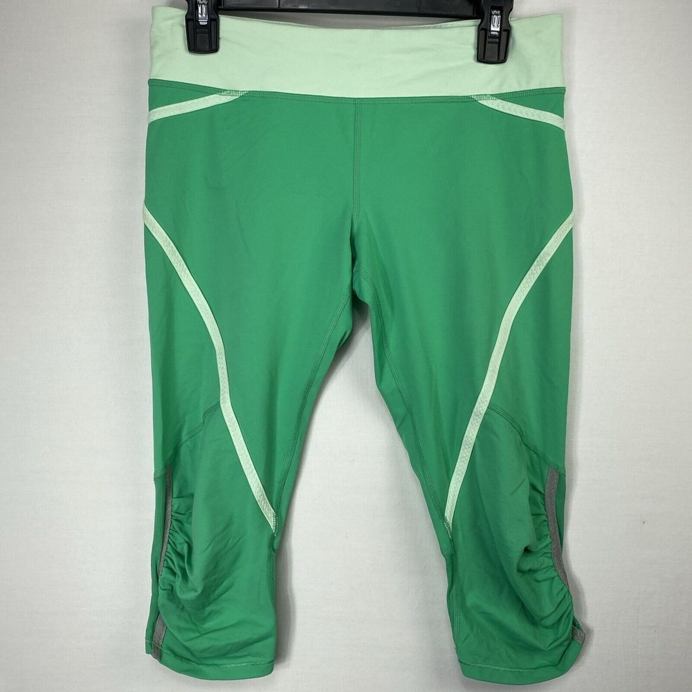 Lululemon Run Pace Crop Pant Size 8 Running Capris Bright Green Yoga Gym